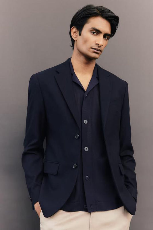 H&M Regular Fit Wool-Blended Blazer